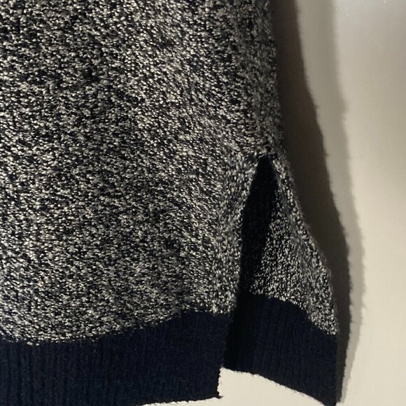 Loft SZ M Black & White cotton wool sleeveless turtleneck sweater tunic layer - Picture 3 of 7